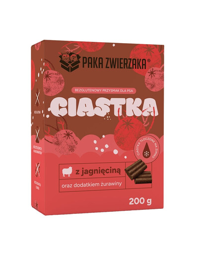 PAKA ZWIERZAKA Ciastka Jagnięcina z żurawiną 200g przysmaki dla psów