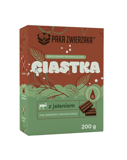 PAKA ZWIERZAKA Ciastka Jeleń z zieloną herbatą 200g przysmaki dla psów