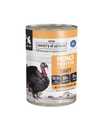 Kittens Monoprotein Turkey 400g indyk, mokra karma dla kociąt