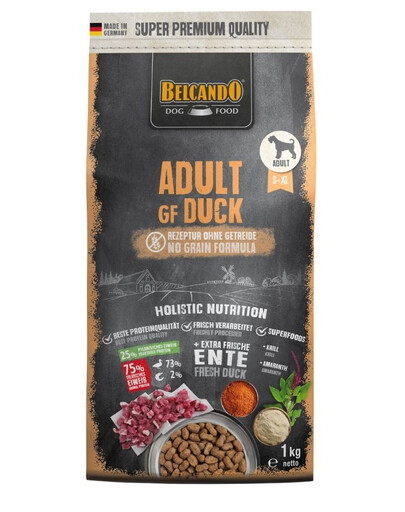 BELCANDO Adult Grain Free Duck 1 kg kaczka, sucha karma dla psów