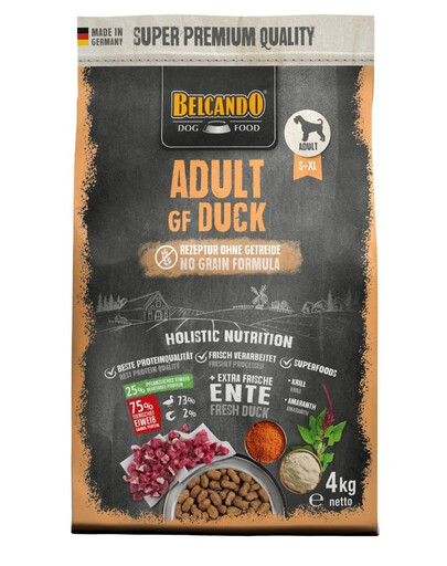 BELCANDO Adult Grain Free Duck 4 kg kaczka, sucha karma dla psów