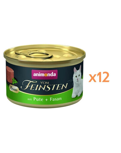 ANIMONDA Vom Feinsten Mousse z indykiem i bażantem 12x85 g mus dla kotów