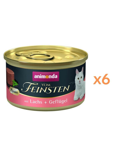 ANIMONDA Vom Feinsten Mousse z łososiem i drobiem 6x85 g mus dla kotów