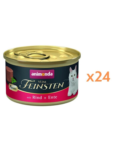 ANIMONDA Vom Feinsten Mousse z wołowiną i kaczką 24x85g mus dla kotów