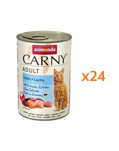 ANIMONDA Carny Adult zestaw kurczak i łosoś 24 x 400 g