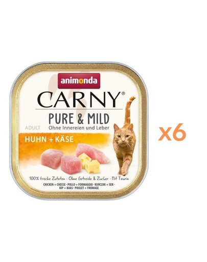 ANIMONDA Carny Pure & Mild Kurczak i ser 6x100g mokra karma dla kotów