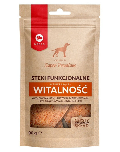 MACED Steki funkcjonalne Wołowina 90g przysmaki wspierające witalność