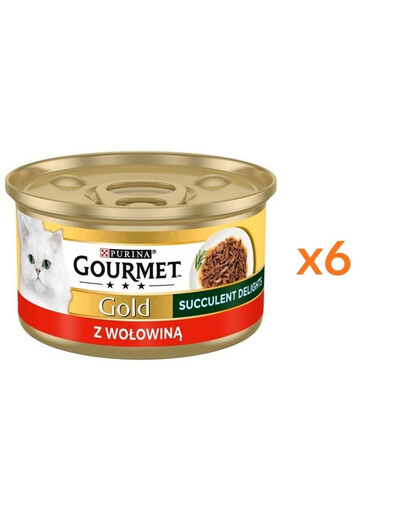 GOURMET Gold Adult Succulent Delights z wołowiną 6x85g