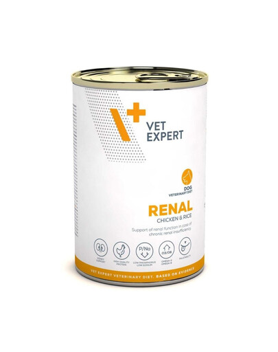 VET EXPERT Veterinary Diet Dog Renal Chicken and Rice 400g kurczak, mokra karma dla psów wspierająca funkcjonowanie nerek