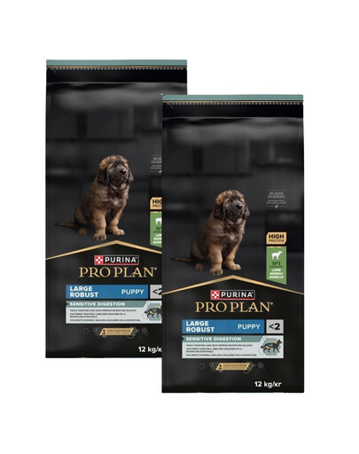PURINA PRO PLAN Large Robust Puppy Sensitive Digestion Bogata w Jagnięcinę 2x12 kg sucha karma dla szczeniąt