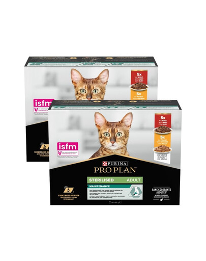 PURINA PRO PLAN Sterilised Maintenance Wołowina i kurczak Multipack 20x85g mokra karma dla kotów po sterylizacji