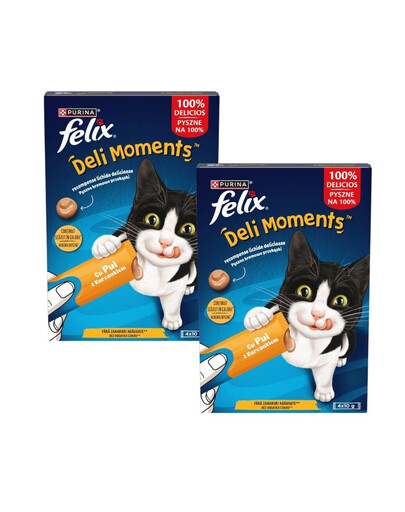 FELIX DeliMoments Chicken 8x10g z kurczakiem, kremowe przekąski dla kotów