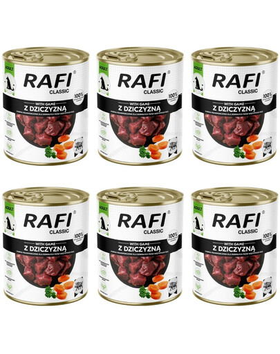 RAFI Classic z dziczyzną 6x800 g mokra karma dla psa