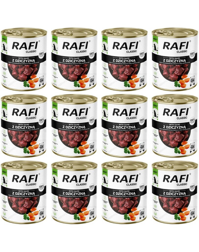 RAFI Classic z dziczyzną 6x800 g mokra karma dla psa