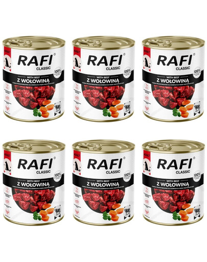 RAFI Classic z wołowiną 6x800 g mokra karma dla psa