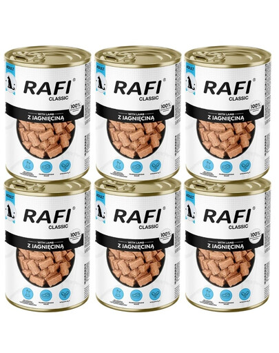 RAFI Classic Jagnięcina w sosie 6x1240 g mokra karma dla psów wszystkich ras