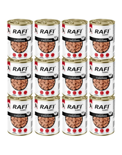 RAFI Classic Wołowina w sosie 12x1240 g mokra karma dla psów wszystkich ras