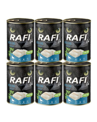 RAFI Cat Adult z dorszem 6x400 g mokra karma dla kotów