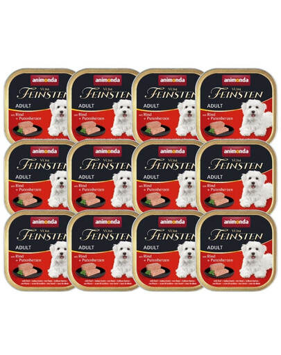 ANIMONDA Vom Feinsten Adult wołowina i serca z indyka 12x150g