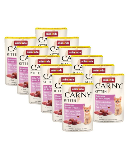 ANIMONDA Carny Kitten Pouch Baby pate 12x85g mokra karma dla kociąt