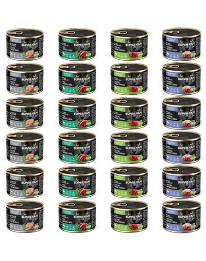 SUPER RAFI Cat Mix 4 Smaków 24x185g mokra karma dla kota