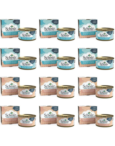 SCHESIR Zestaw dla Kota Mix Smaków 12x85g (Kurczak + Tuńczyk)