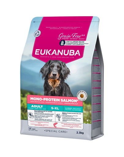 EUKANUBA Special Care Adult Mono-Protein Salmon 2,3 kg sucha karma dla dorosłych psów, bogata w świeżo mrożonego łososia