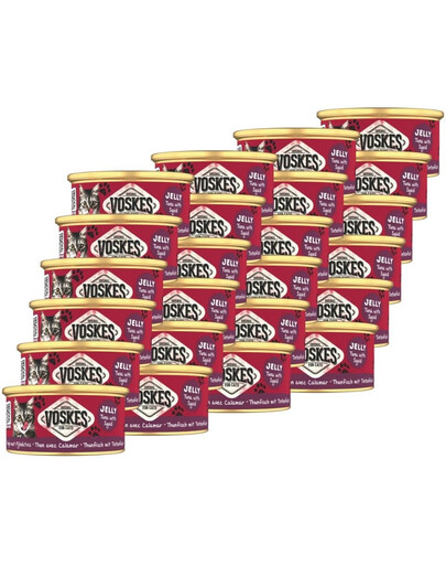 VOSKES Jelly Tuna with Squid 24x85 g 100% tuńczyk z kalmarem w galaretce, karma uzupełniająca dla kota