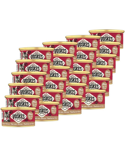 VOSKES Jelly Tuna with Shirasu 24x85 g 100% tuńczyk z sardelą w galaretce, karma uzupełniająca dla kota