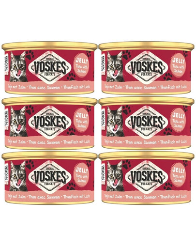 VOSKES Jelly Tuna with Salmon 6x85 g 100% tuńczyk z łososiem w galaretce, karma uzupełniająca dla kota