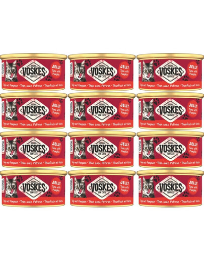 VOSKES Jelly Tuna with Pumpkin 12x85 g 100% tuńczyk z dynią w galaretce, karma uzupełniająca dla kota
