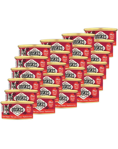 VOSKES Jelly Tuna with Pumpkin 24x85 g 100% tuńczyk z dynią w galaretce, karma uzupełniająca dla kota