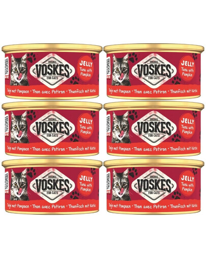VOSKES Jelly Tuna with Pumpkin 6x85 g 100% tuńczyk z dynią w galaretce, karma uzupełniająca dla kota