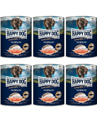 HAPPY DOG Sensible Norway Ryba 6x400 g karma mokra dla psów