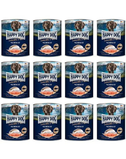 HAPPY DOG Sensible Norway Ryba 12x400 g karma mokra dla psów