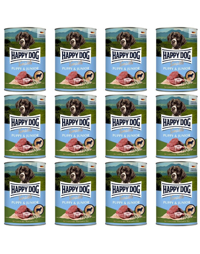 HAPPY DOG Sensible Puppy Junior Jagnięcina i ryż 12x400 g mokra karma dla szczeniąt i młodych psów