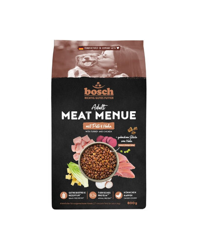BOSCH Meat Menue Adult z indykiem i kurczakiem 800 g sucha karma dla psa