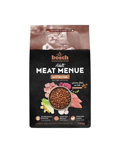 BOSCH Meat Menue Adult z indykiem i kurczakiem 2,5 kg sucha karma dla psa