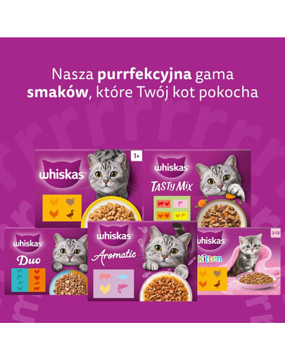 WHISKAS DUO Adult Karma mokra Z Lądu i Oceanu w galaretce, 40 x 85 g mokra karma dla kota