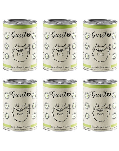 GUSSTO Cat Fresh Chicken Prawns mokra karma dla kotów kurczak z krewetkami 6x400 g