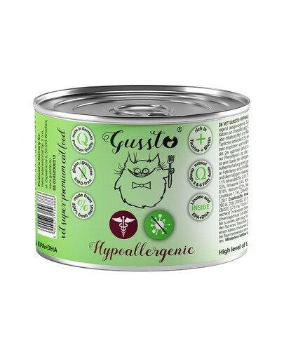 GUSSTO Vet Hypoallergenic 200 g mokra karma dietetyczna dla kota
