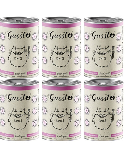 GUSSTO Cat Fresh Goat mokra karma dla kotów z koziną 6x400g