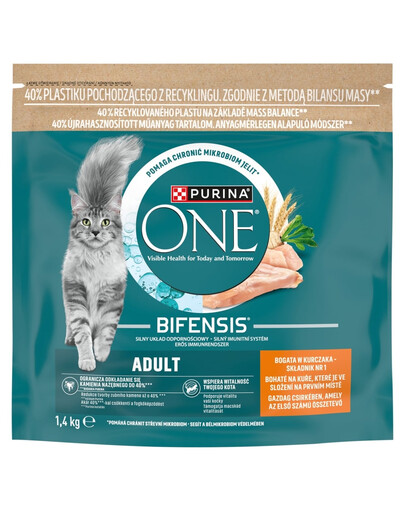 PURINA ONE Bifensis Adult Chicken 1,4 kg bogata w kurczaka, sucha karma dla kotów