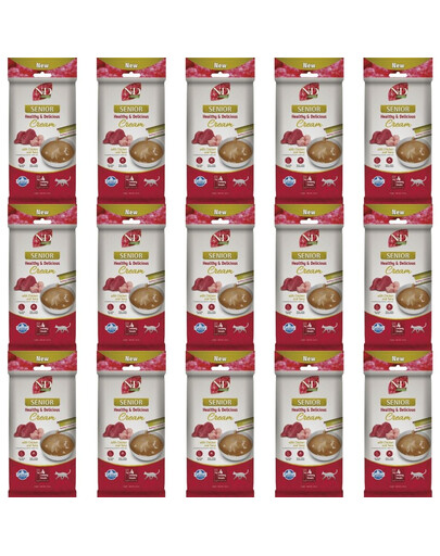 FARMINA N&D Quinoa Cat Senior Cream Chicken and Tuna 15x60 g z kurczakiem i tuńczykiem, kremowy przysmak dla starszych kotów
