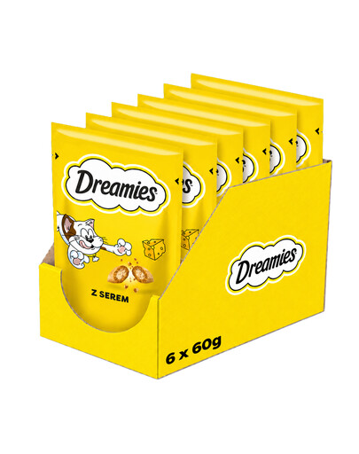 DREAMIES Chrupiące przysmaki dla kota o smaku sera 6x60 g