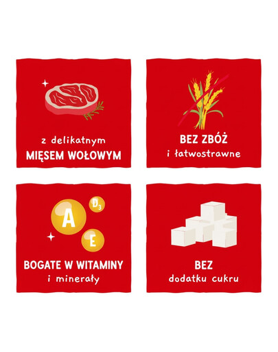SANABELLE Meat Bites Beef 55g świeża wołowina, bezzbożowy przysmak dla psa