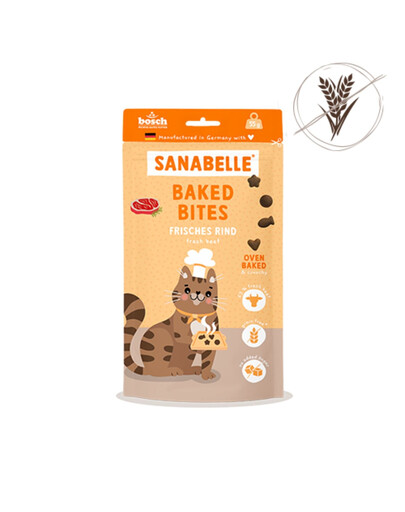 SANABELLE Baked Bites Beef 55g pieczona wołowina, bezzbożowy przysmak dla psa