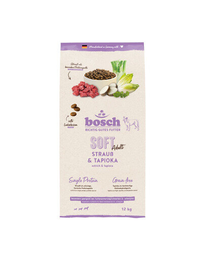 BOSCH HPC Soft Adult 12 kg struś i tapioka monobiałkowa karma dla psa