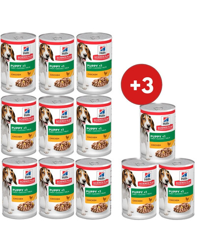 HILL'S Science Plan Canine Puppy Chicken 370 g dla szczeniąt 9+3 GRATIS