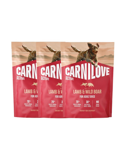 CARNILOVE Active Dog Lamb and Wild Boar Adult 3x1,5 kg jagnięcina i dzik, dla dorosłych psów